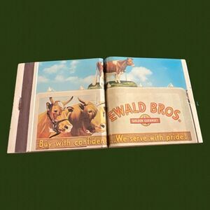 Antique Ewald Brothers Dairy Milk Delivery Minneapols MN Matchbooks Unstruck